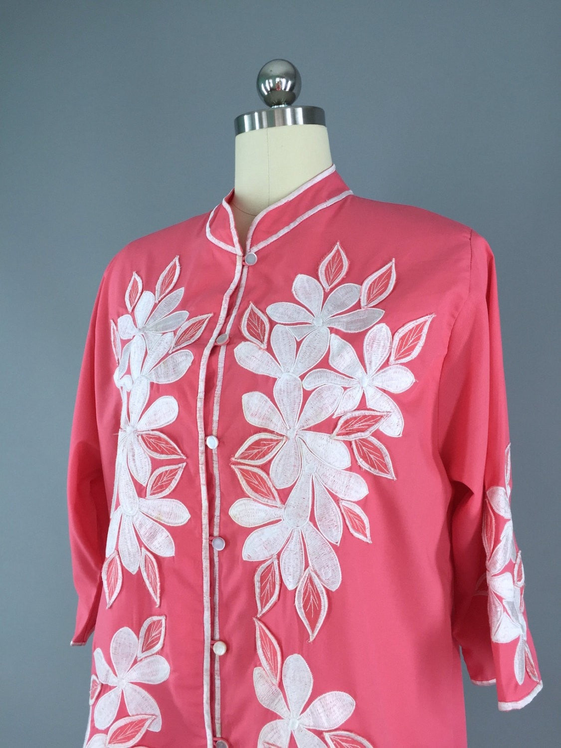 Vintage 1960s Caro of Honolulu Embroidered Blouse Kaftan - ThisBlueBird