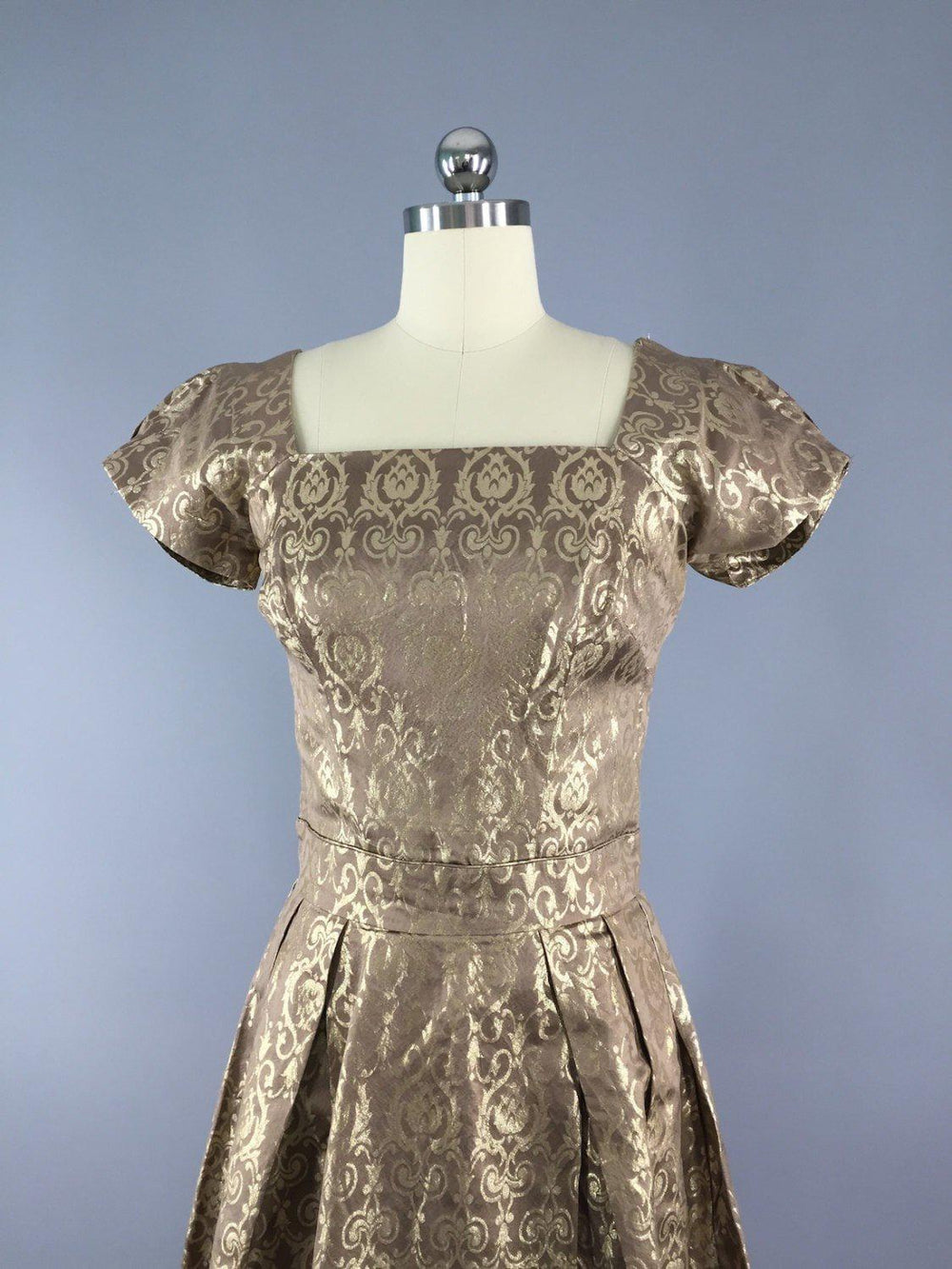 Vintage 1960s Dress / Gold Brocade - ThisBlueBird