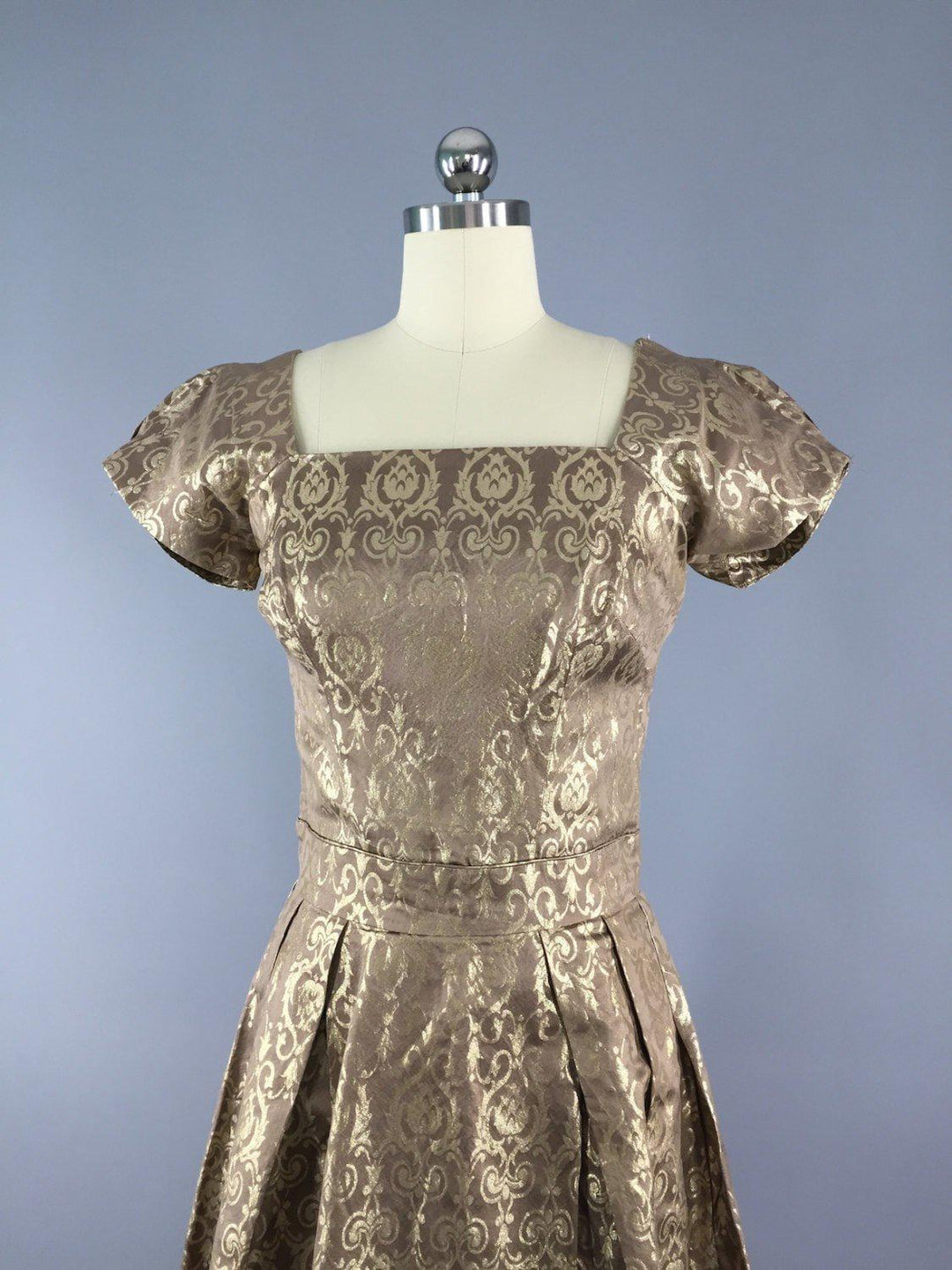 Vintage 1960s Dress / Gold Brocade - ThisBlueBird