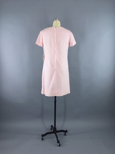 Vintage 1960s Dress / Pastel Pink Lace Shift Dress - ThisBlueBird