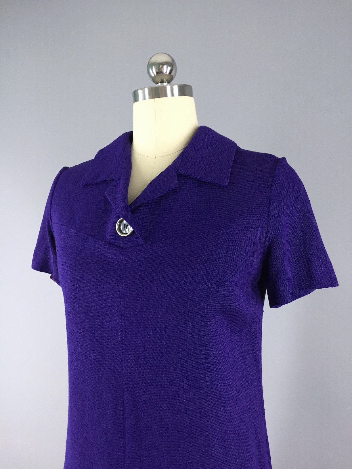 Vintage 1960s Dress / Purple Day Dress - ThisBlueBird