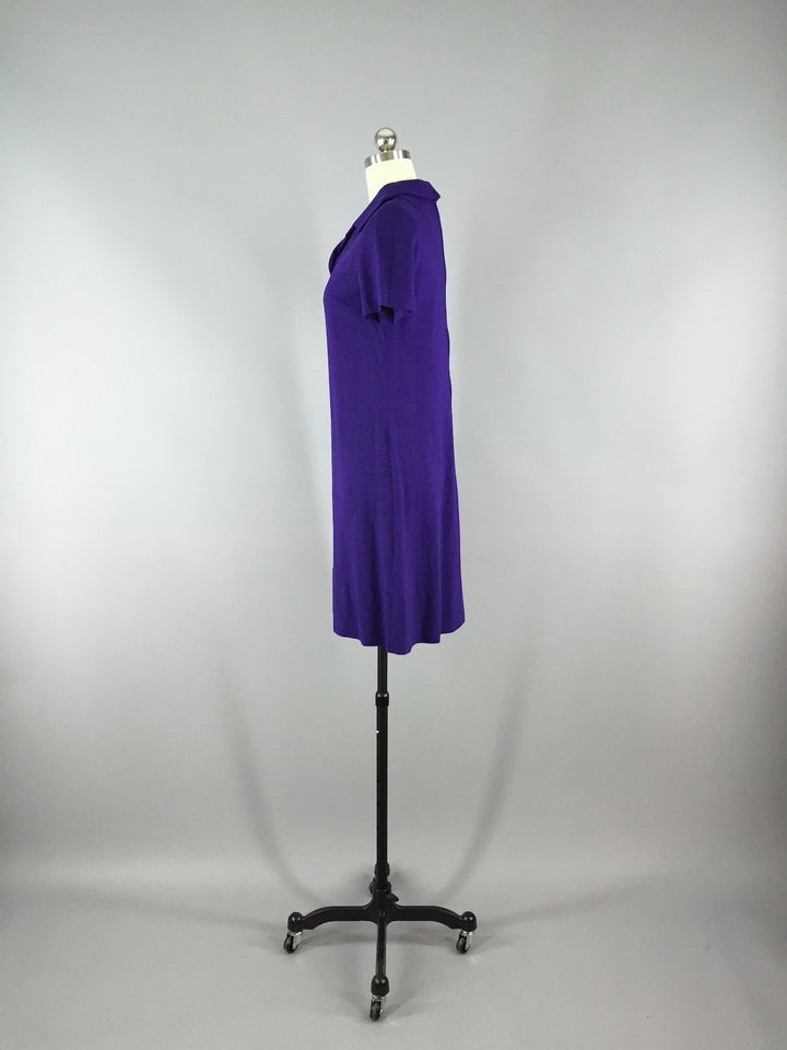 Vintage 1960s Dress / Purple Day Dress - ThisBlueBird