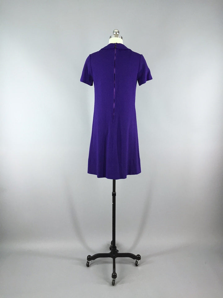 Vintage 1960s Dress / Purple Day Dress - ThisBlueBird