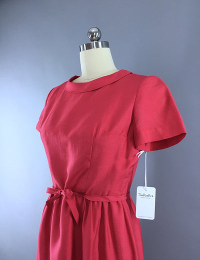 Vintage 1960s Dress / Raspberry Pink - ThisBlueBird