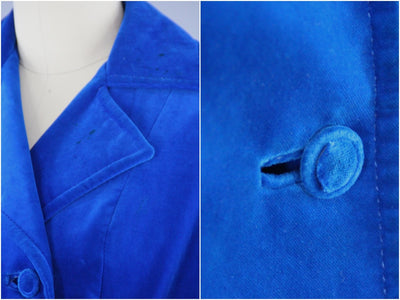 Vintage 1960s Electric Blue Trench Coat by Sport Ease Fashions - ThisBlueBird