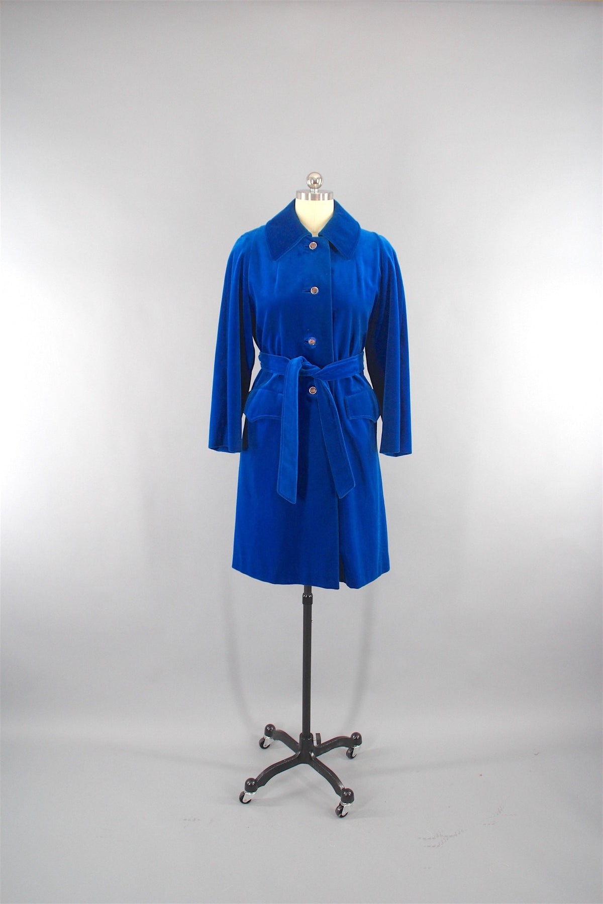 Vintage 1960s Electric Blue Velvet Coat by Surrey Classics Coat ...