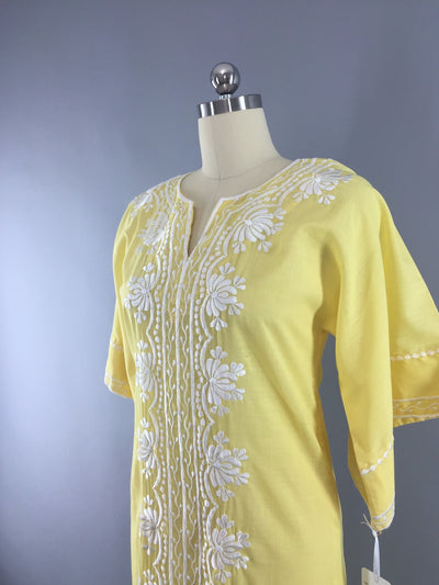 Vintage 1960s Embroidered Festival Caftan Dress - ThisBlueBird