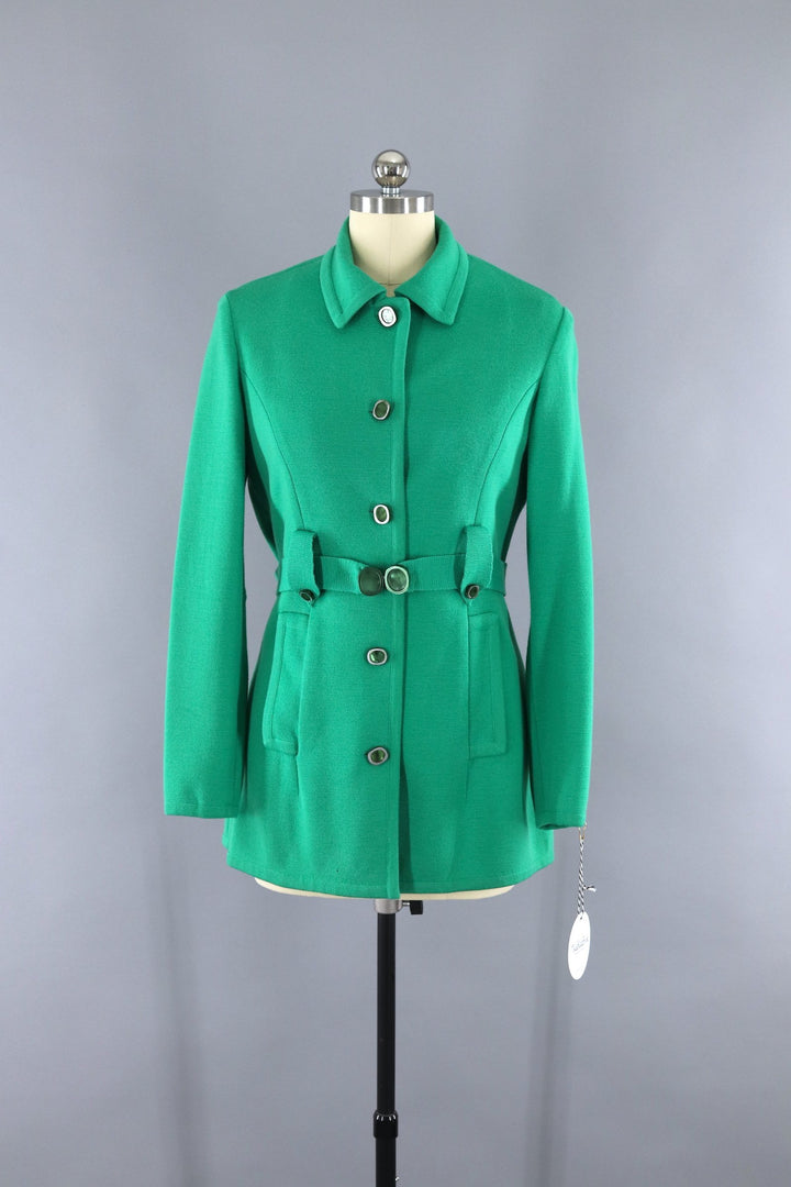 Vintage 1960s Giana Tricots Italian Wool Belted Cardigan Jacket