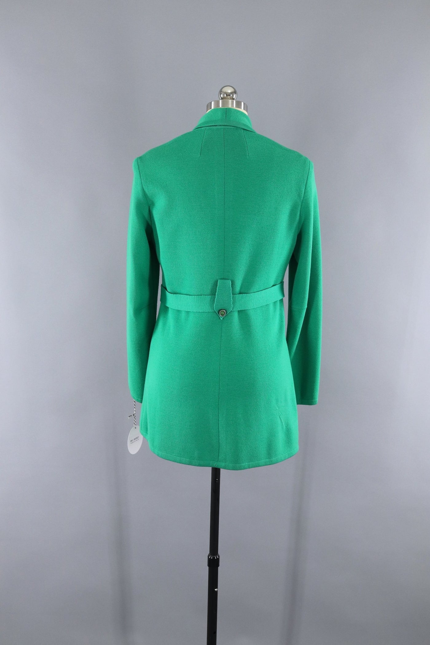 Vintage 1960s Giana Tricots Italian Wool Belted Cardigan Jacket / Kelly Green - ThisBlueBird