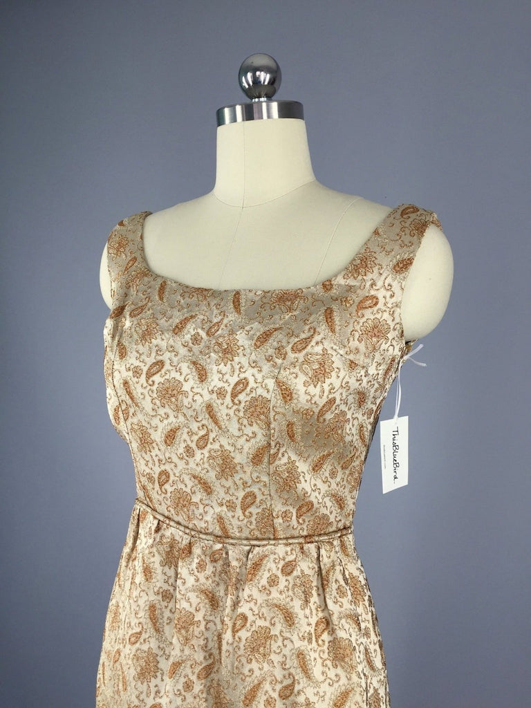 Vintage 1960s Gold Brocade Cocktail Dress – ThisBlueBird