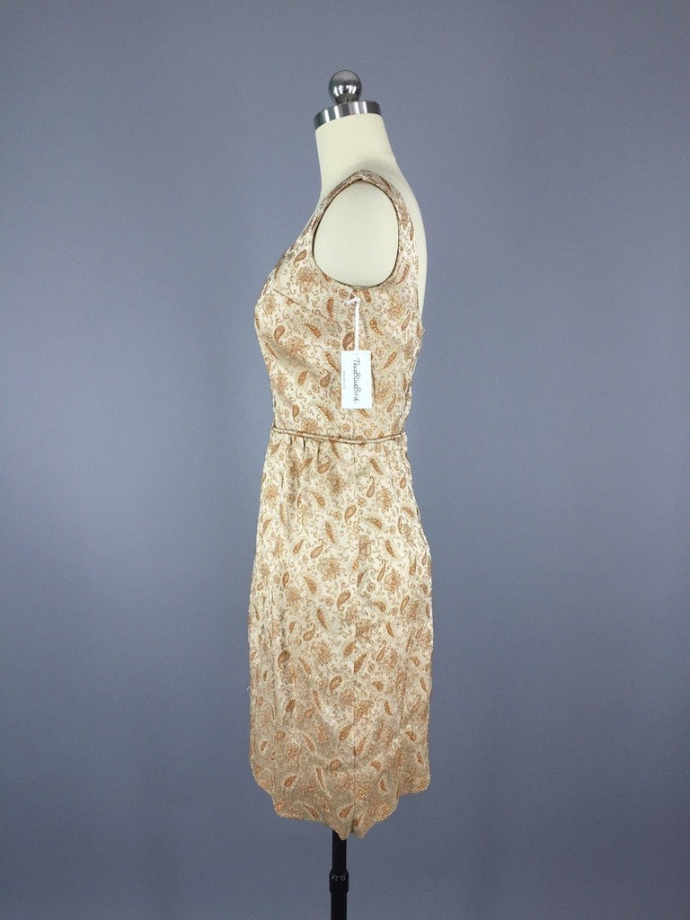 Vintage 1960s Gold Brocade Cocktail Dress ThisBlueBird Vintage 1960s Gold Brocade Cocktail Dress ThisBlueBird