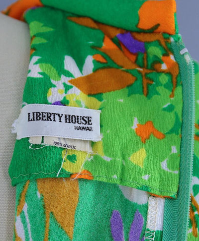 Vintage 1960s Green Floral Maxi Dress / LIBERTY HOUSE - ThisBlueBird
