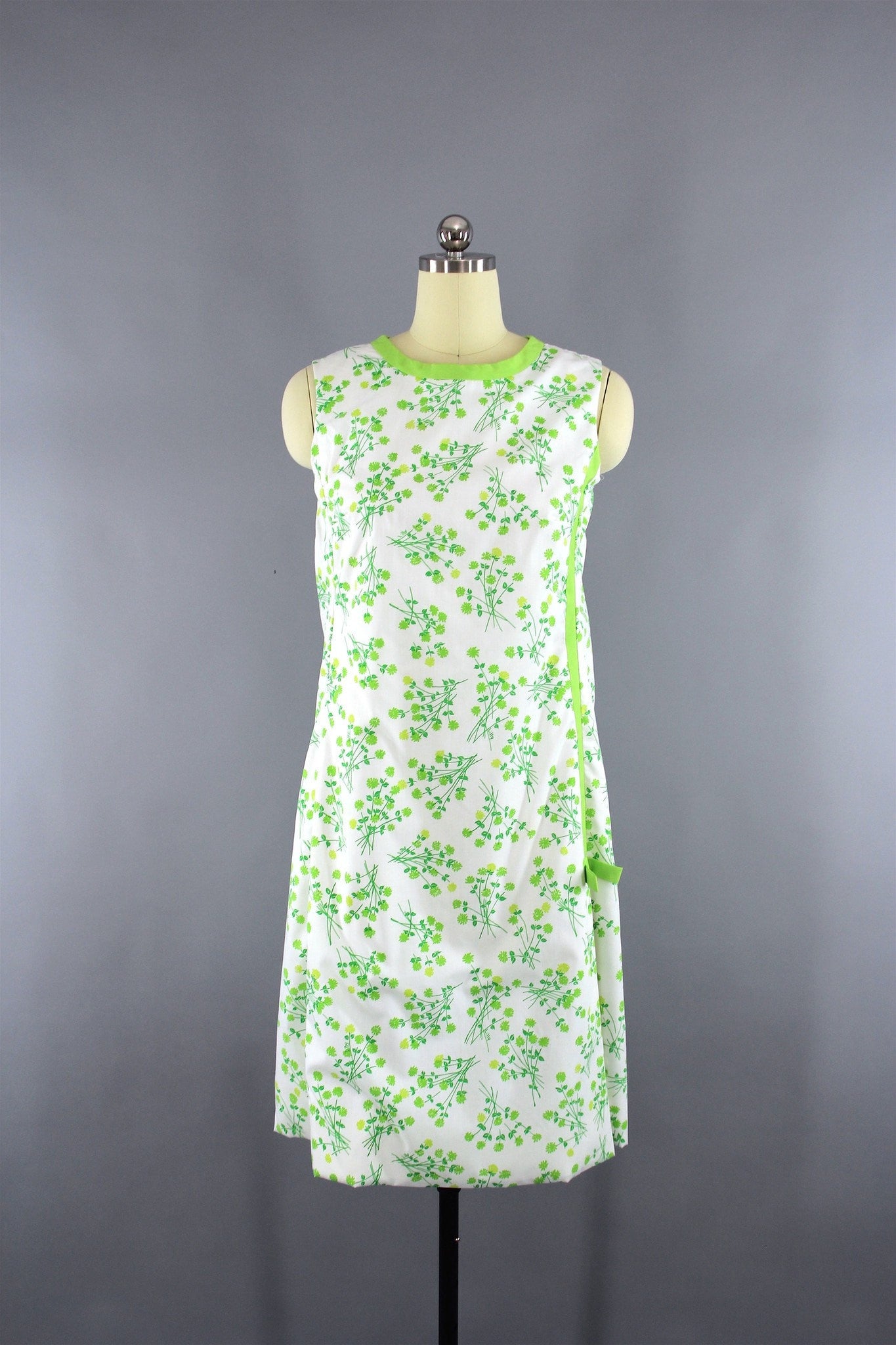 Vintage 1960s Green Floral Print Lilly Pulitzer Dress - ThisBlueBird