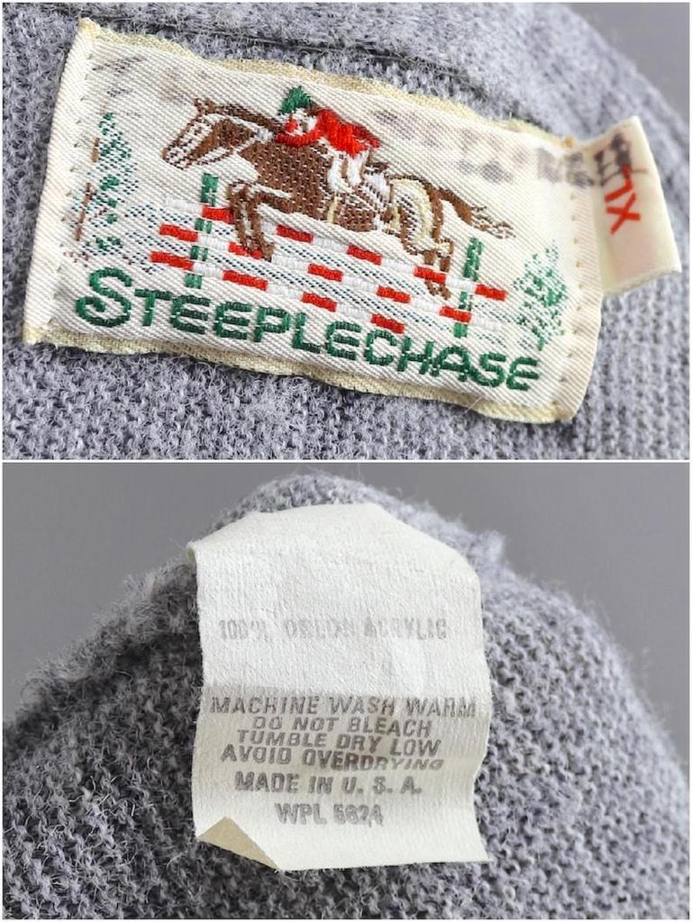 Vintage 1960s Grey Steeplechase Preppy Cardigan Sweater-ThisBlueBird