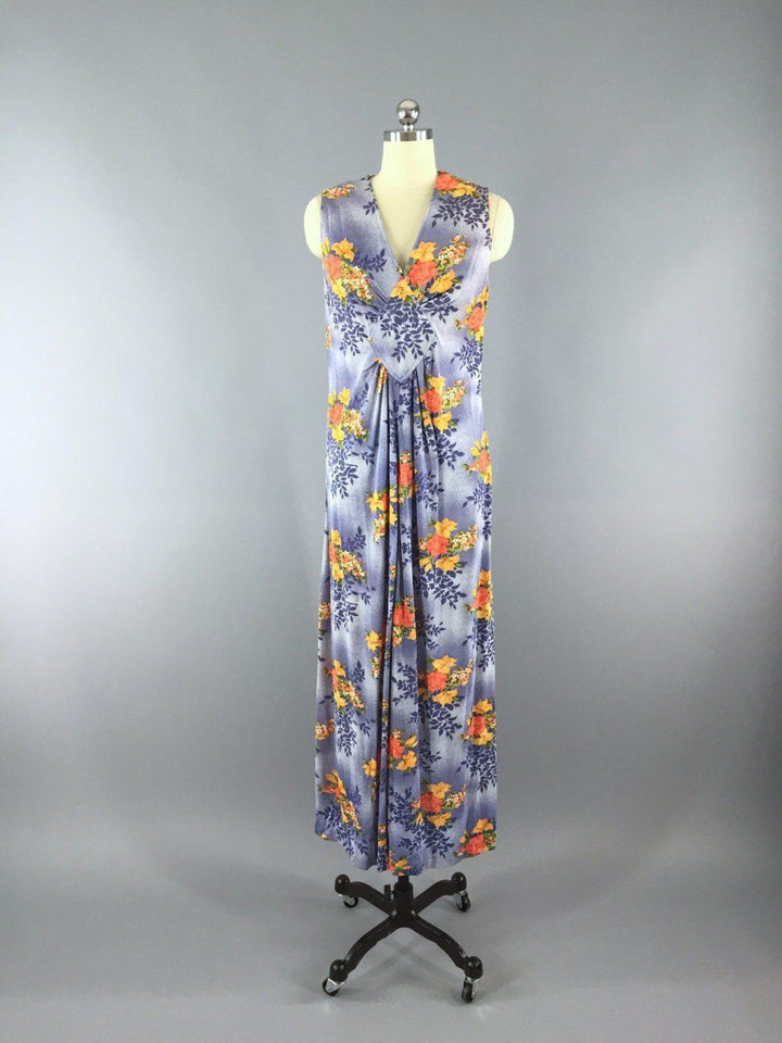 Vintage 1960s Hawaiian Maxi Dress - ThisBlueBird