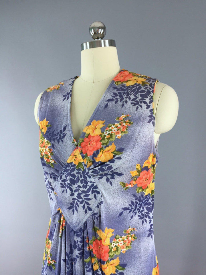 Vintage 1960s Hawaiian Maxi Dress - ThisBlueBird