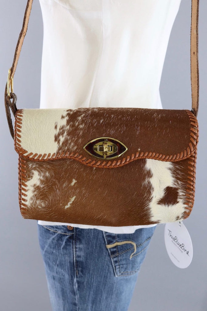 Vintage 1960s Leather Crossbody Bag - ThisBlueBird