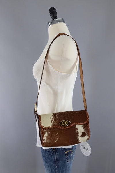 Vintage 1960s Leather Crossbody Bag - ThisBlueBird