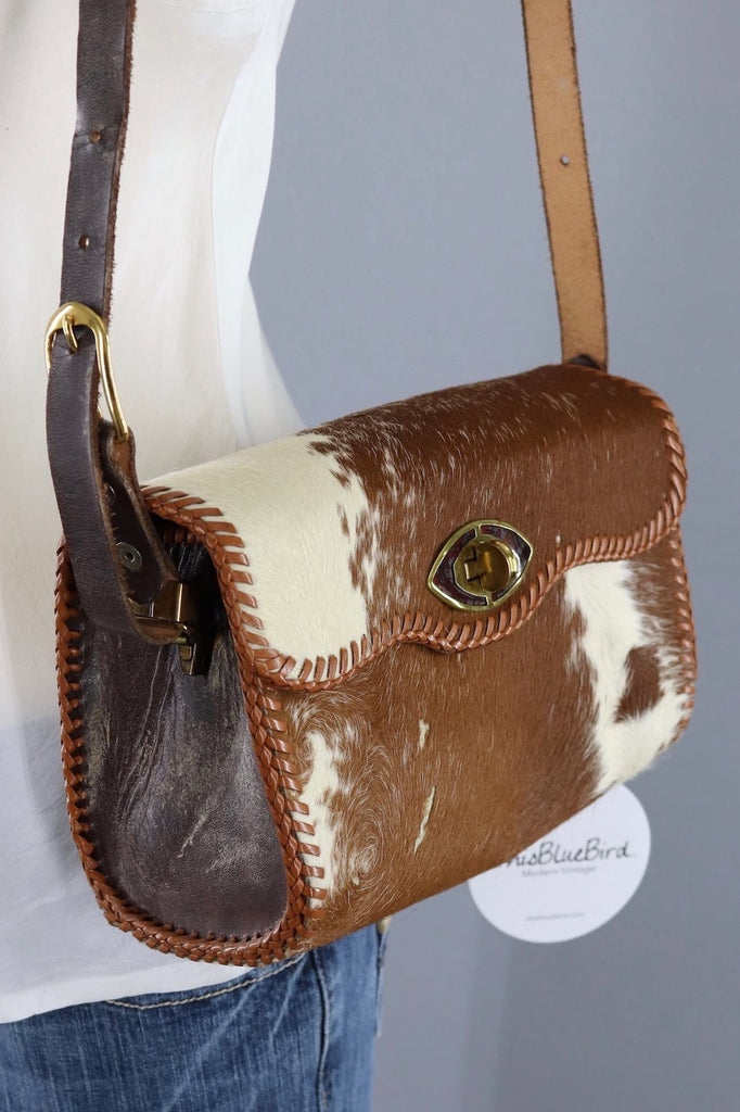 Vintage 1960s Leather Crossbody Bag - ThisBlueBird