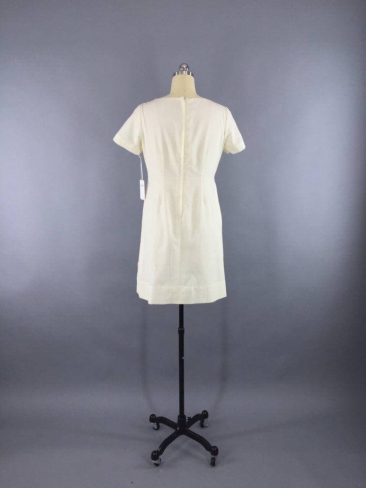 Vintage 1960s Ivory Beaded Dress - ThisBlueBird