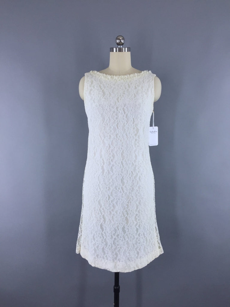 Vintage 1960s Ivory Lace Shift Dress ThisBlueBird Vintage 1960s Ivory Lace Shift Dress ThisBlueBird