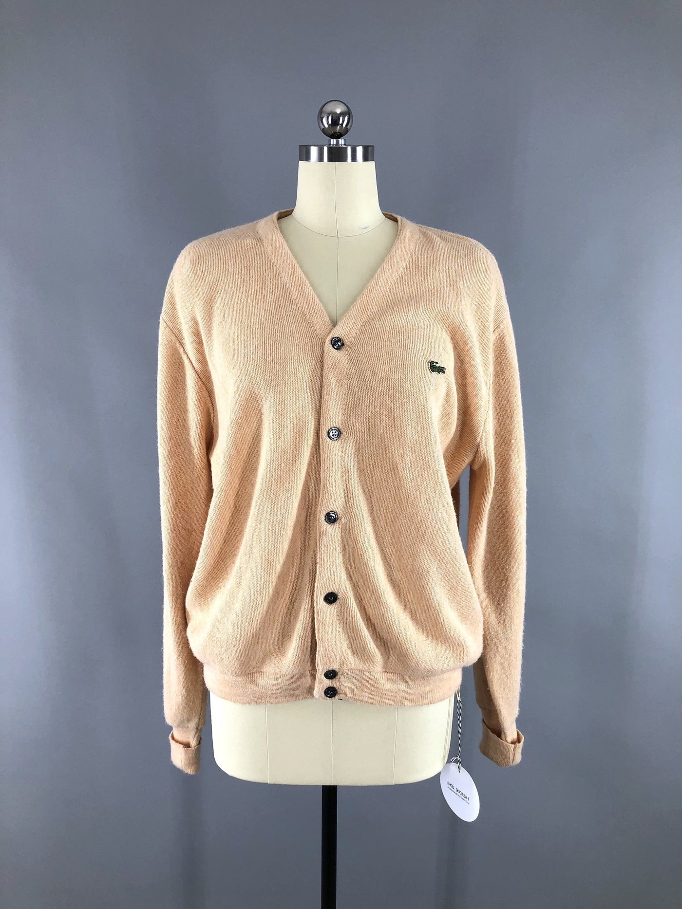 Vintage 1960s IZOD Cardigan Sweater / Apricot Peach - ThisBlueBird