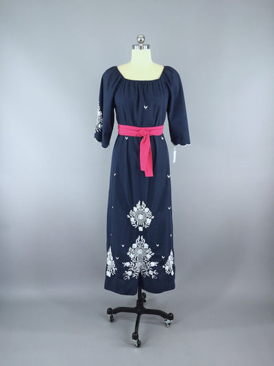 Vintage 1960s Kaftan Dress / Caro of Honolulu - ThisBlueBird
