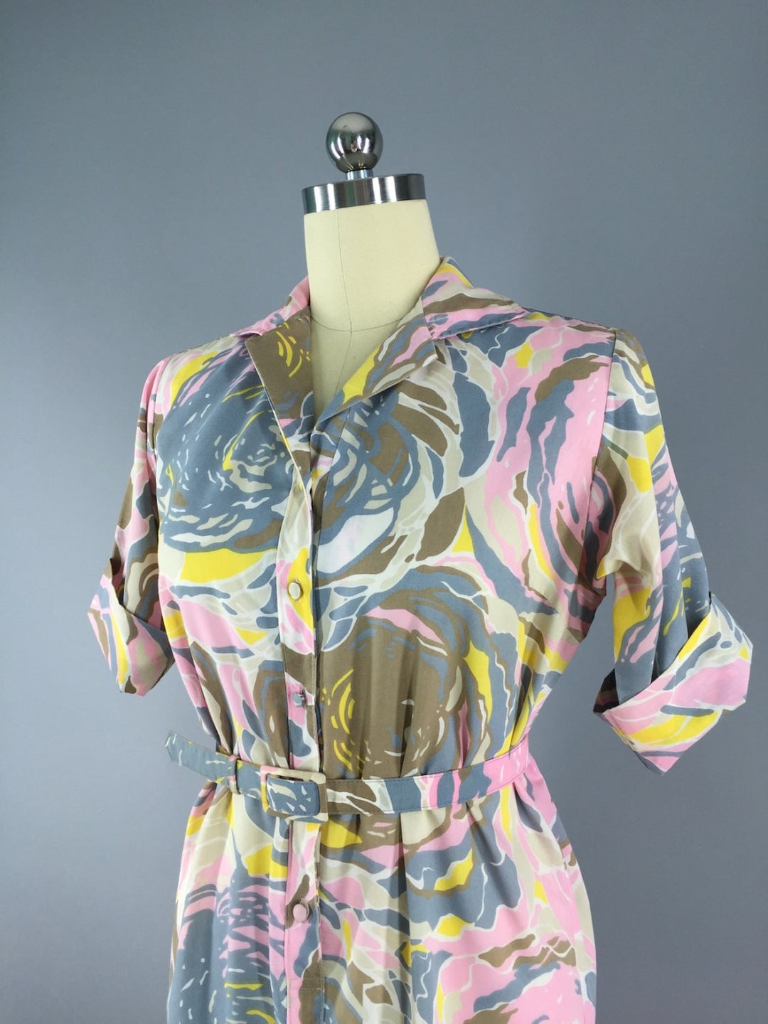 Vintage 1960s Lady Bayard Pink Cotton Day Dress - ThisBlueBird