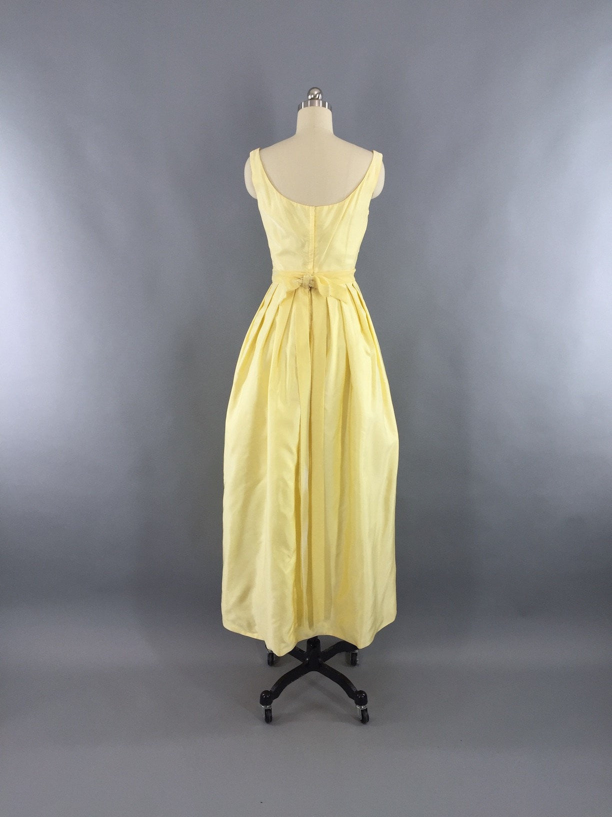 Vintage 1960s Lemon Yellow Beaded Gown Maxi Dress ThisBlueBird Vintage 1960s Lemon Yellow Beaded Gown Maxi Dress ThisBlueBird