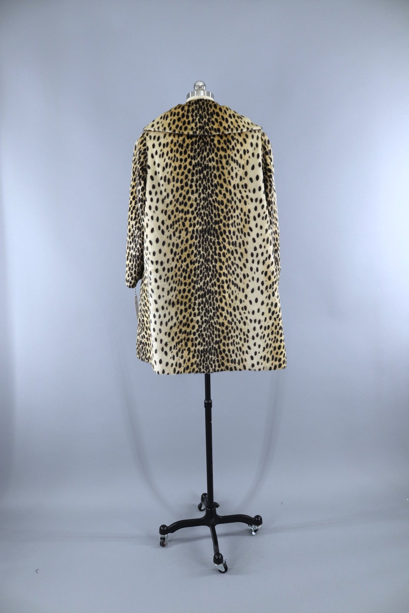 Vintage 1960s Leopard Print Faux Fur Coat - ThisBlueBird