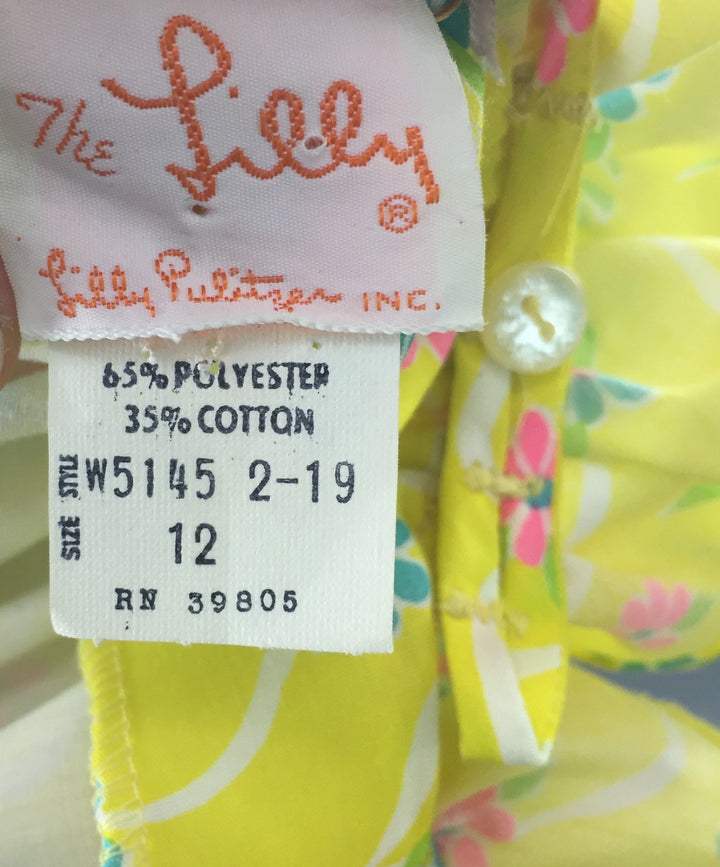 Vintage 1960s Lilly Pulitzer Dress / The Lilly Yellow Floral Print Maxi Dress - ThisBlueBird