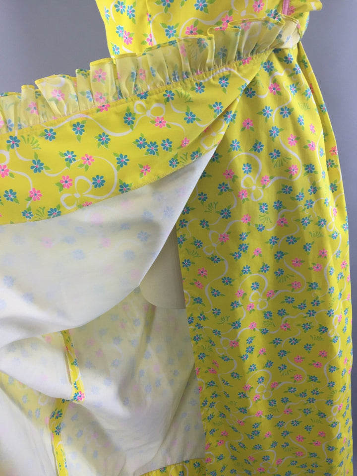 Vintage 1960s Lilly Pulitzer Dress / The Lilly Yellow Floral Print Maxi Dress - ThisBlueBird