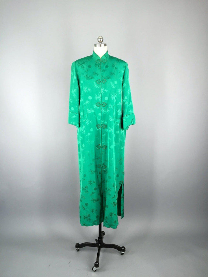 Vintage 1960s Mandarin Robe / Chinoiserie Maxi Coat - ThisBlueBird