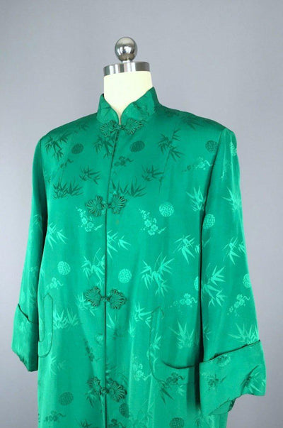 Vintage 1960s Mandarin Robe / Chinoiserie Maxi Coat - ThisBlueBird