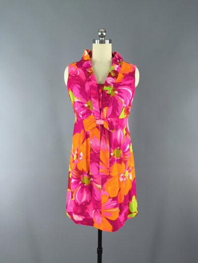 Vintage 1960s McInerney Pink Hawaiian Dress - ThisBlueBird
