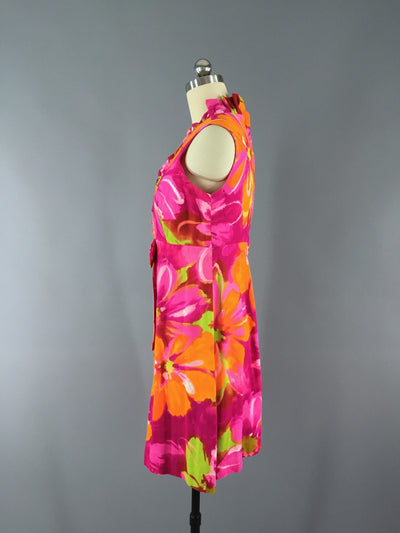 Vintage 1960s McInerney Pink Hawaiian Dress - ThisBlueBird