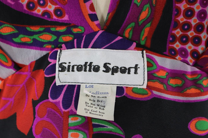 Vintage 1960s Mod Black Floral Print Halter Top / Sirette Sport - ThisBlueBird