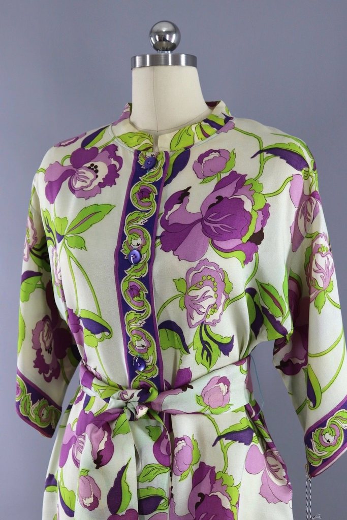 Vintage 1960s Mod Floral Micro Mini Tunic Dress - ThisBlueBird