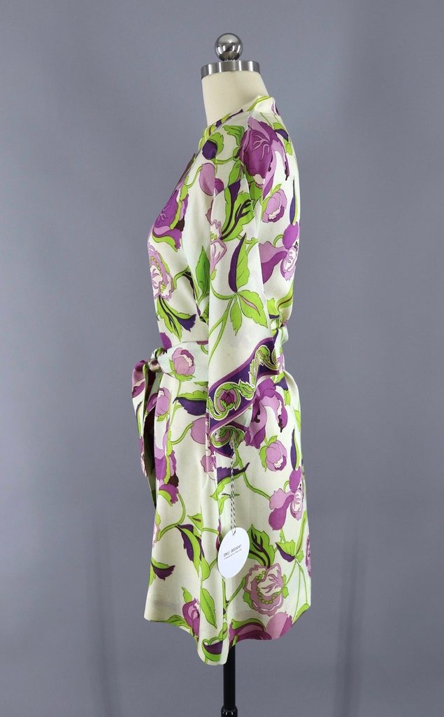 Vintage 1960s Mod Floral Micro Mini Tunic Dress - ThisBlueBird