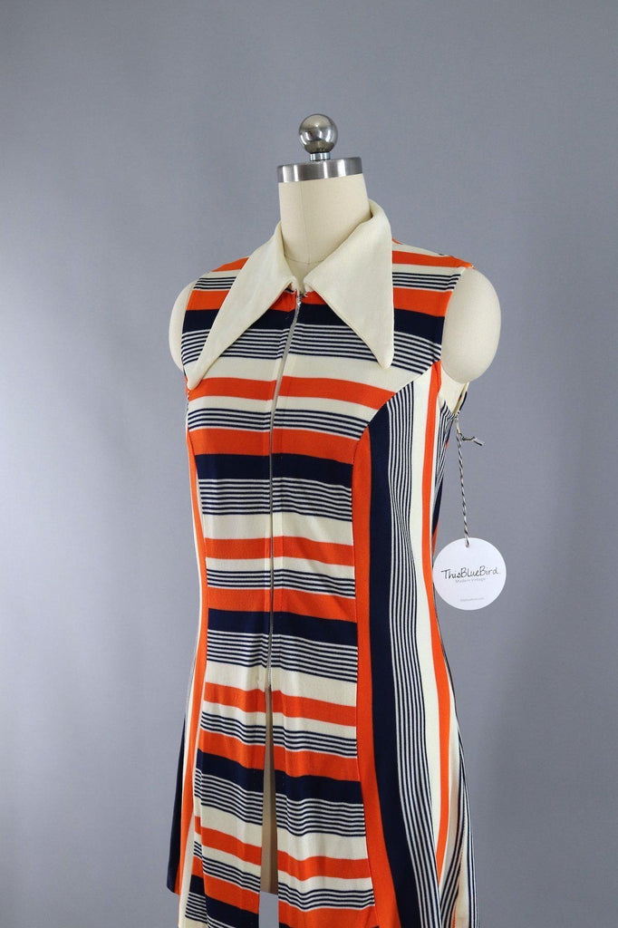 Vintage 1960s Mod Striped Knit Vest - ThisBlueBird