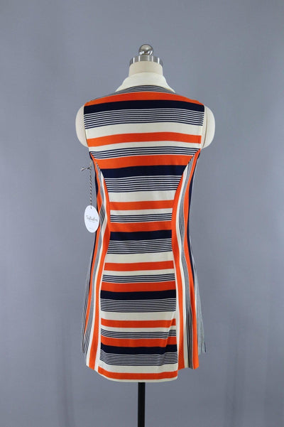 Vintage 1960s Mod Striped Knit Vest - ThisBlueBird