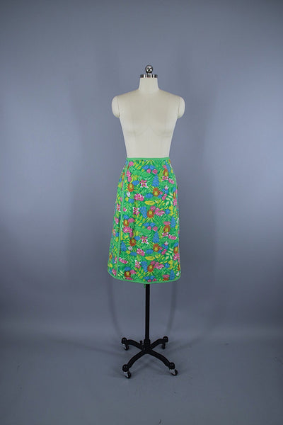 Vintage 1960s Novelty Print Reversible Skirt / Lions Jungle Print - ThisBlueBird