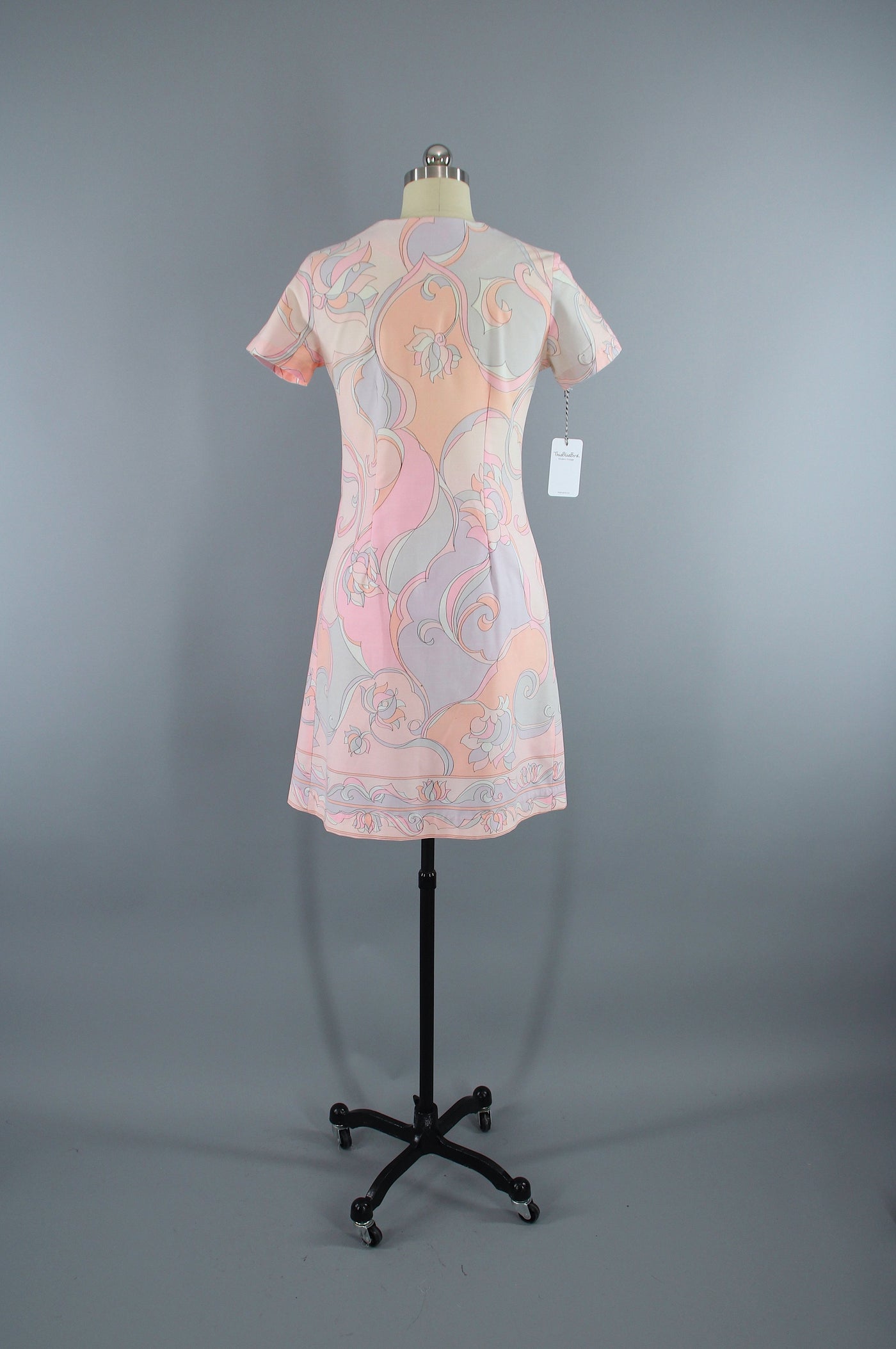 Vintage 1960s Peach Pink Mod Day Dress - ThisBlueBird