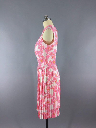 Vintage 1960s Pink Floral Print Sundress - ThisBlueBird