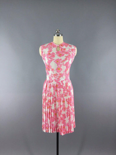 Vintage 1960s Pink Floral Print Sundress - ThisBlueBird