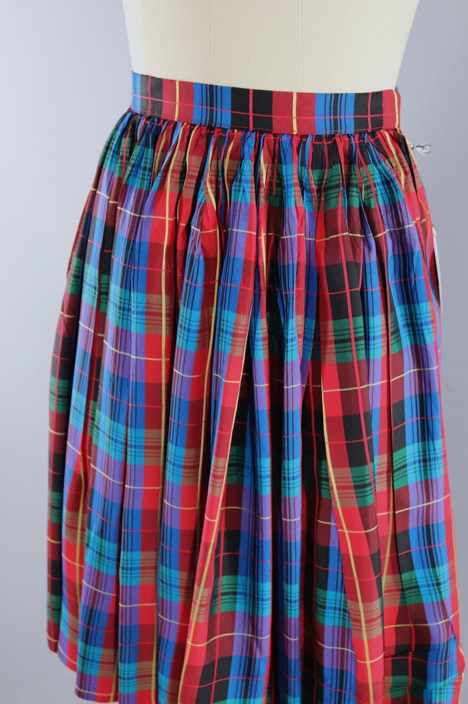 Vintage Red & Blue Tartan Plaid Skirt – ThisBlueBird