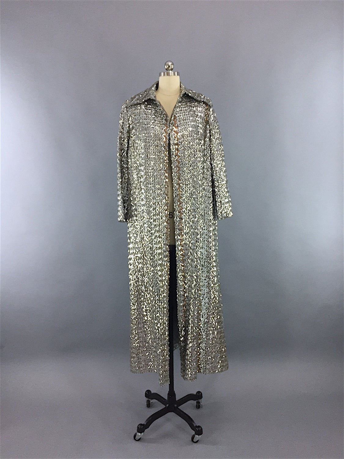 Vintage 1960s Sequined Trench Coat - ThisBlueBird