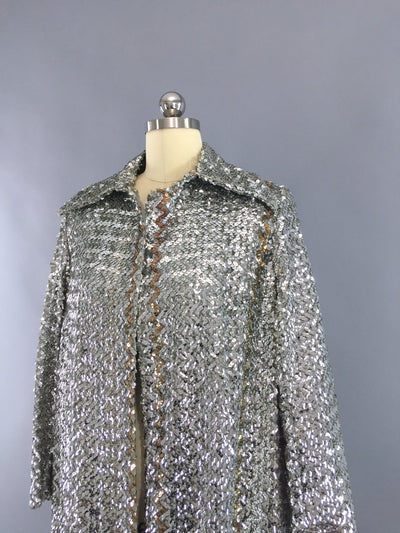 Vintage 1960s Sequined Trench Coat - ThisBlueBird