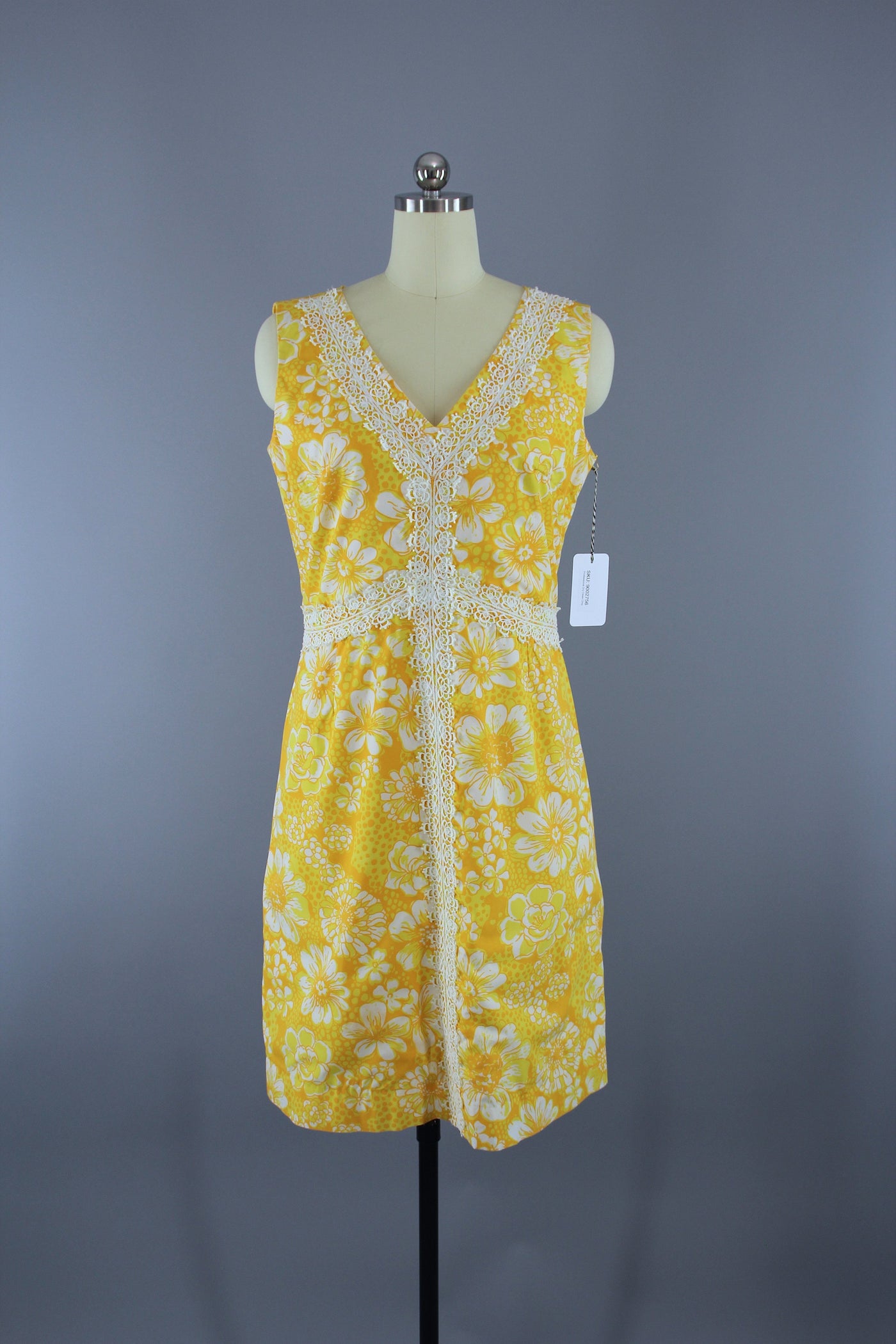 Vintage 1960s Shift Day Dress / Preppy Yellow Floral Print – ThisBlueBird