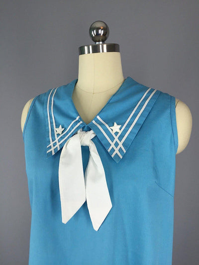 Vintage 1960s Shift Dress / Nautical Sailor - ThisBlueBird